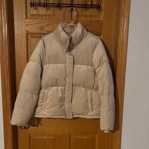 Forever 21 Beige Puffer Jacket